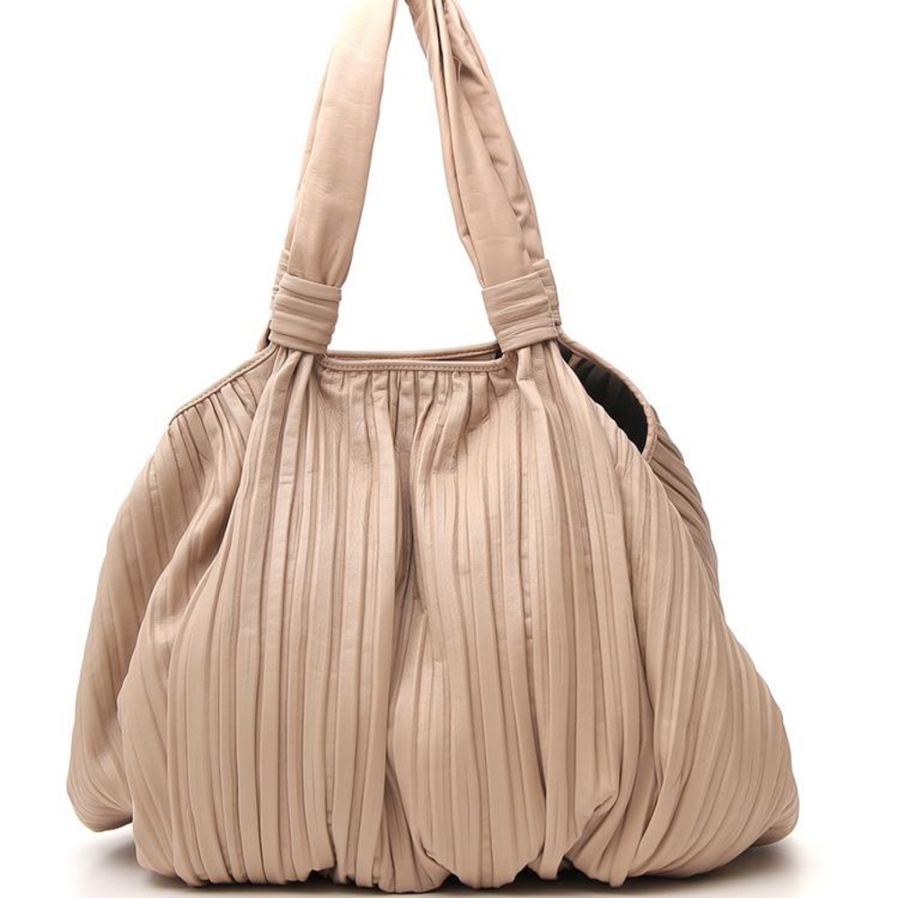 Max Mara leather pleated large bag
